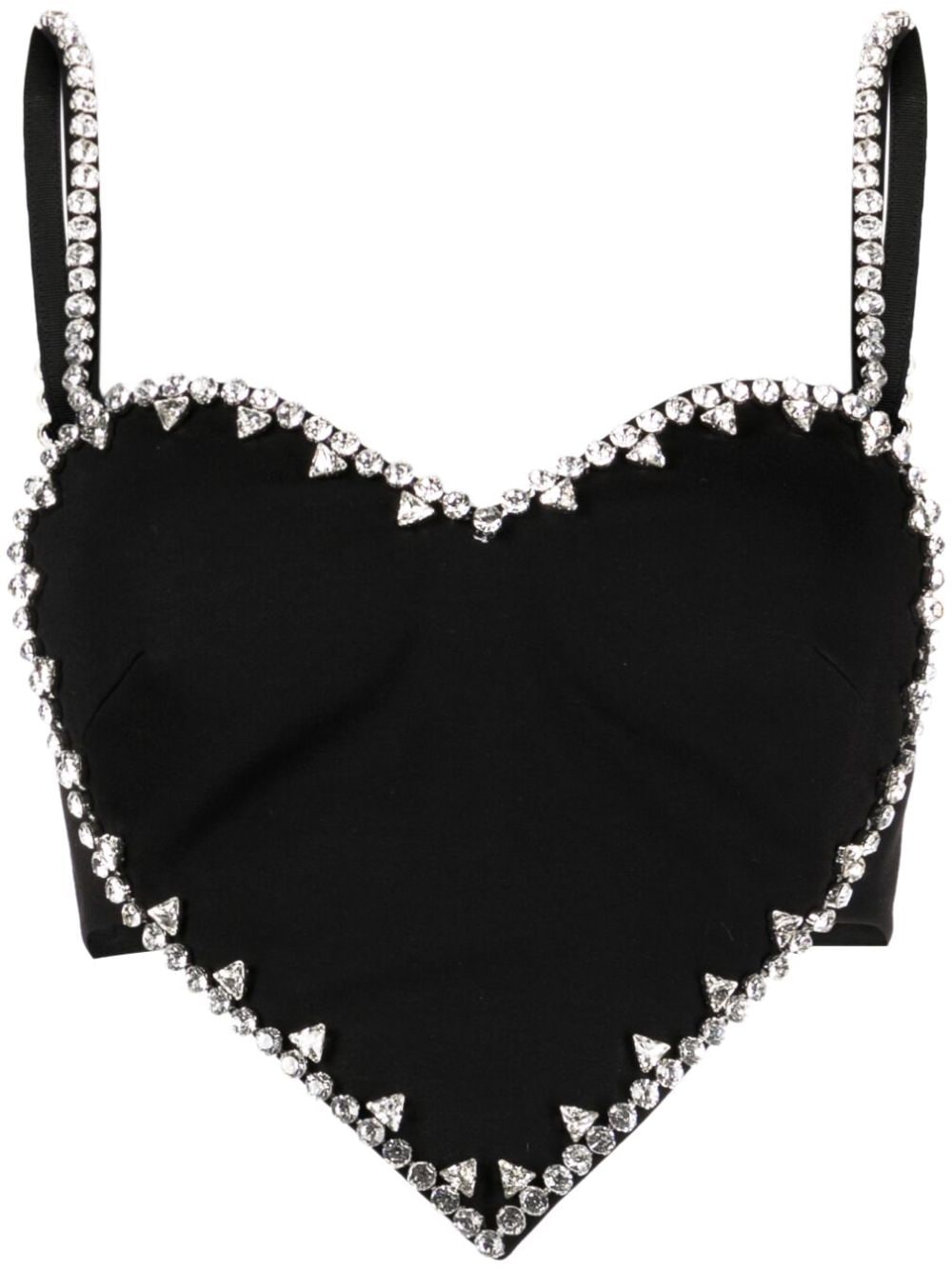 AREA heart-motif crystal-embellished top - Black von AREA