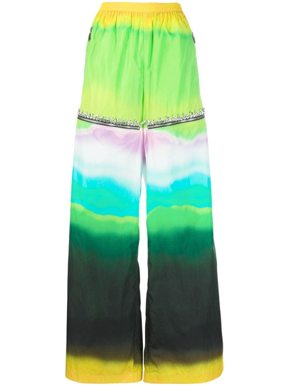 AREA ombré crystal-embellished trousers - Green von AREA