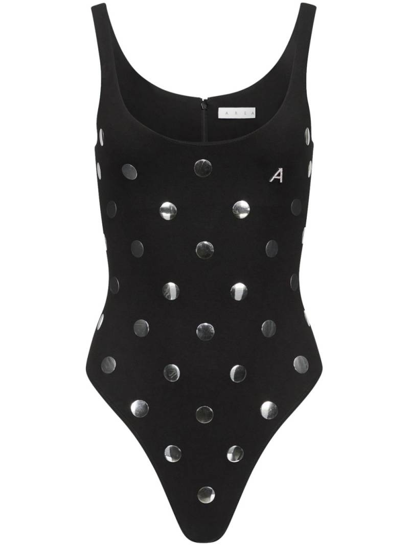AREA polka dot-appliqué bodysuit - Black von AREA
