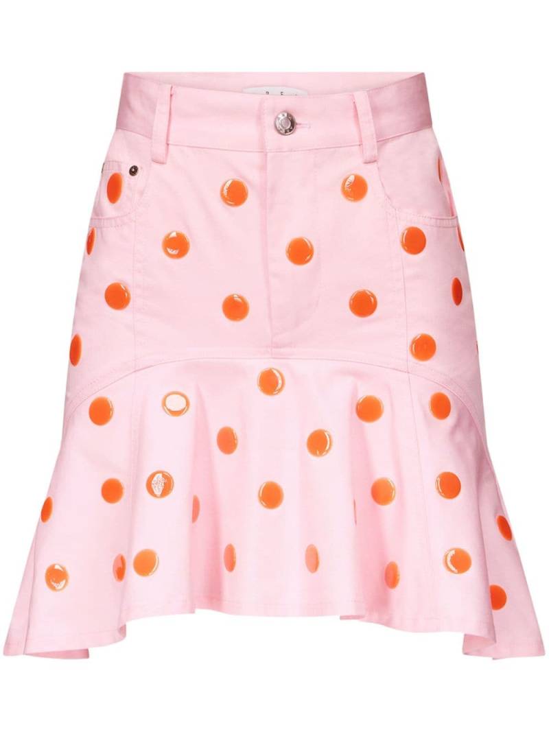 AREA polka dot-print ruffle-hem skirt - Pink von AREA