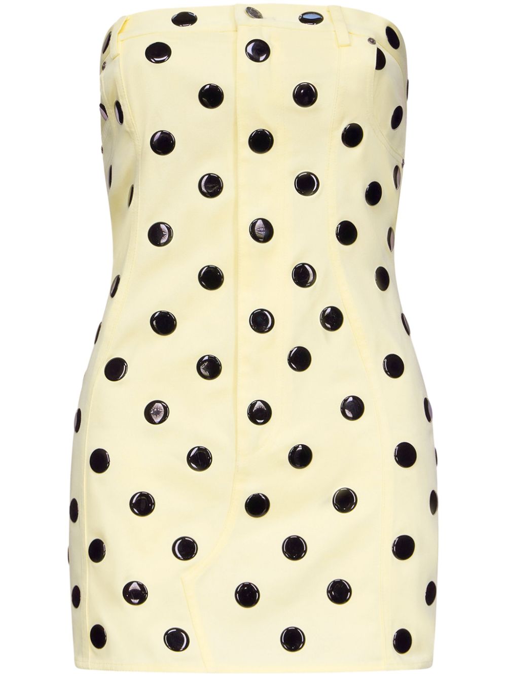 AREA polka-dot strapless minidress - Yellow von AREA