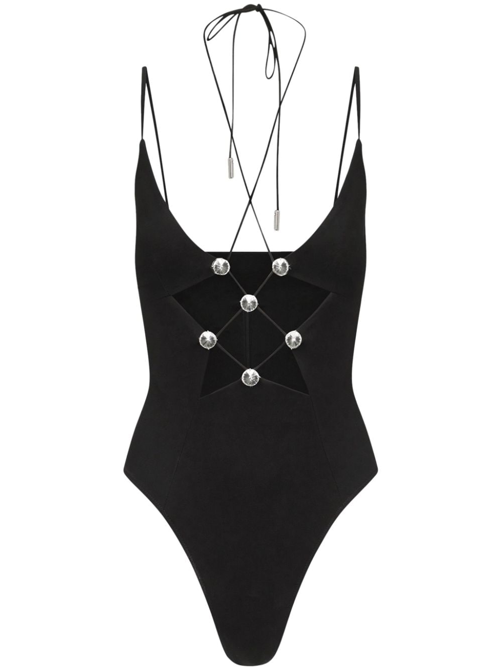 AREA star cut-out bodysuit - Black von AREA