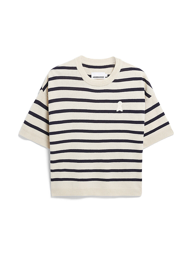 ARMEDANGELS Pullover LIZAA LINO STRIPES dunkelblau | XL von ARMEDANGELS