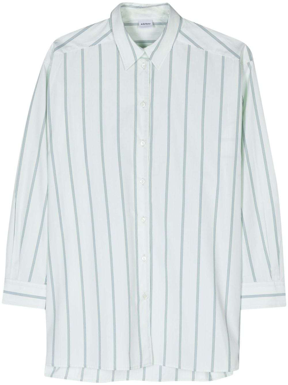 ASPESI vertical-striped cotton shirt - Green von ASPESI