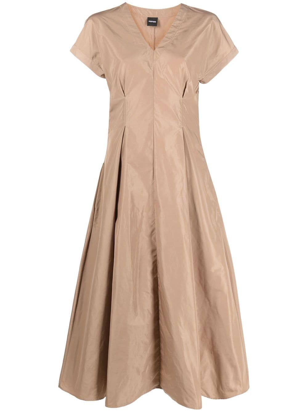 ASPESI A-line short-sleeve dress - Brown von ASPESI
