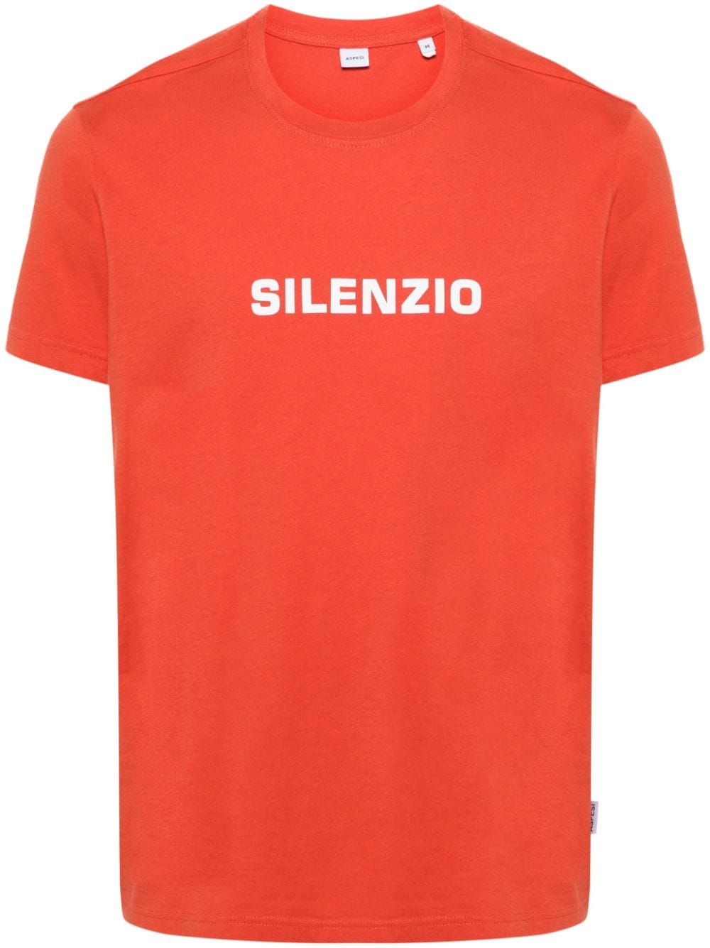 ASPESI Silenzio-print cotton T-shirt - Orange von ASPESI