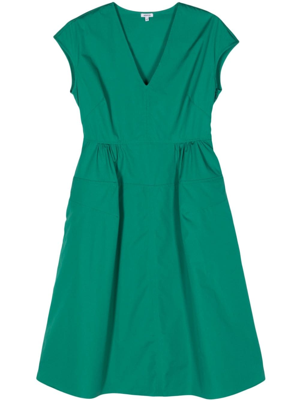 ASPESI V-neck cotton midi dress - Green von ASPESI