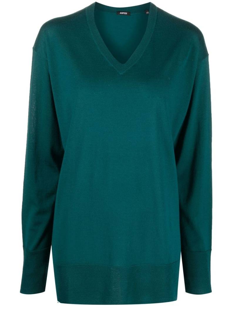 ASPESI V-neck virgin wool jumper - Green von ASPESI