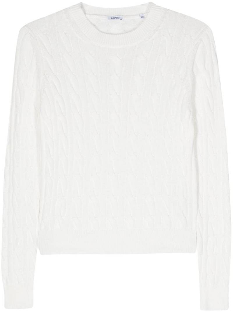 ASPESI cable-knit cotton jumper - White von ASPESI