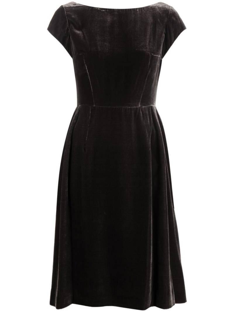 ASPESI cap-sleeve velvet-effect dress - Grey von ASPESI