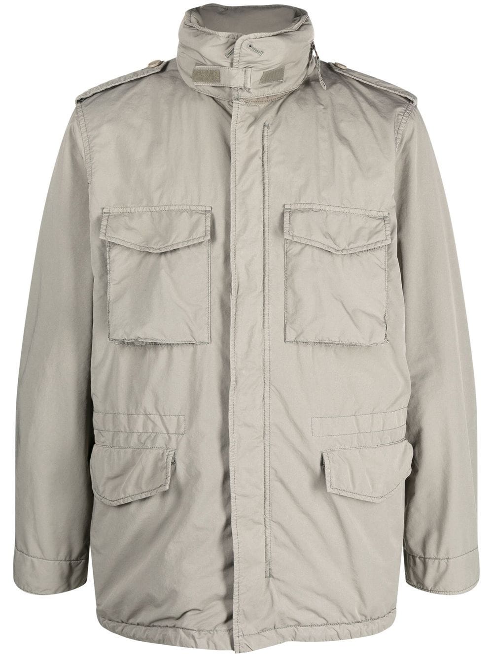 ASPESI cargo-pocket hooded coat - Grey von ASPESI