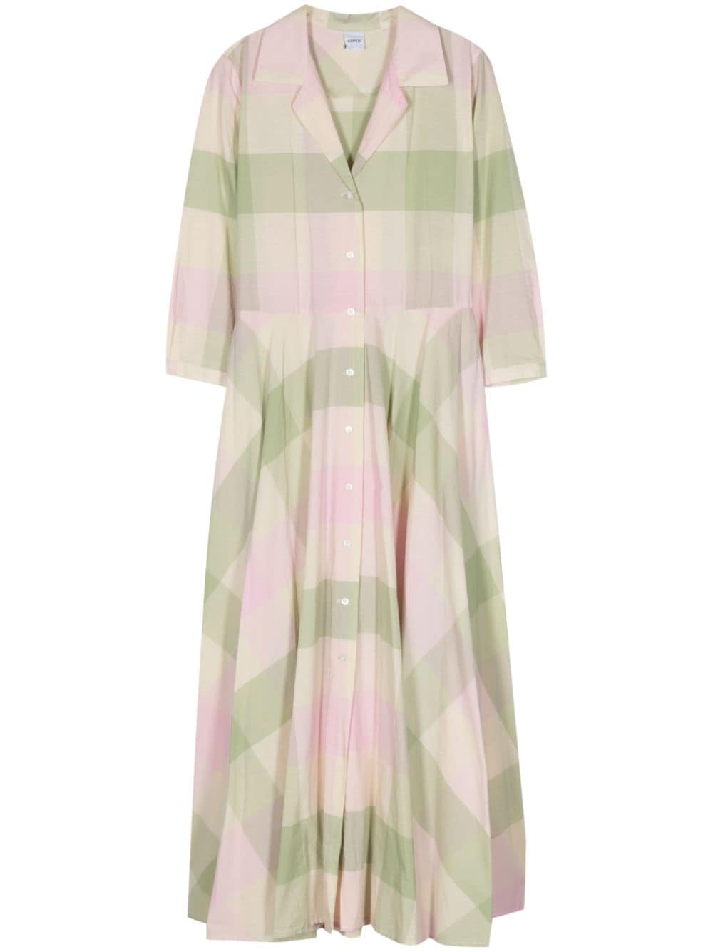 ASPESI checked cotton midi dress - Green von ASPESI