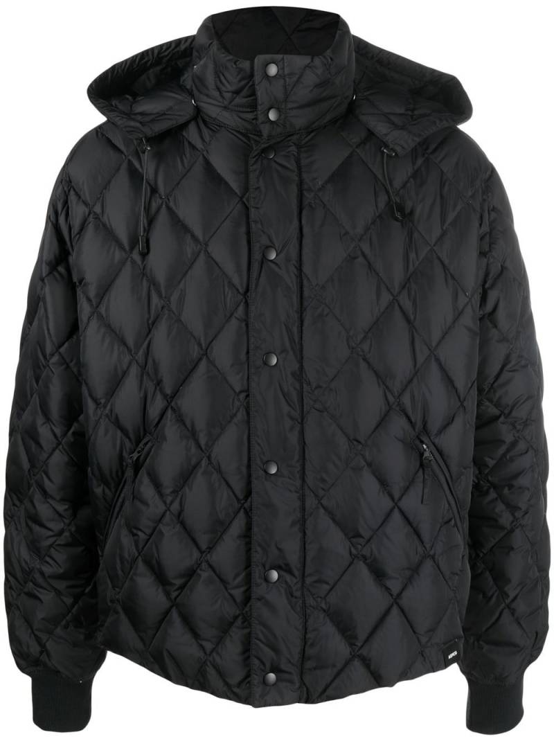 ASPESI diamond-quilted hooded jacket - Black von ASPESI