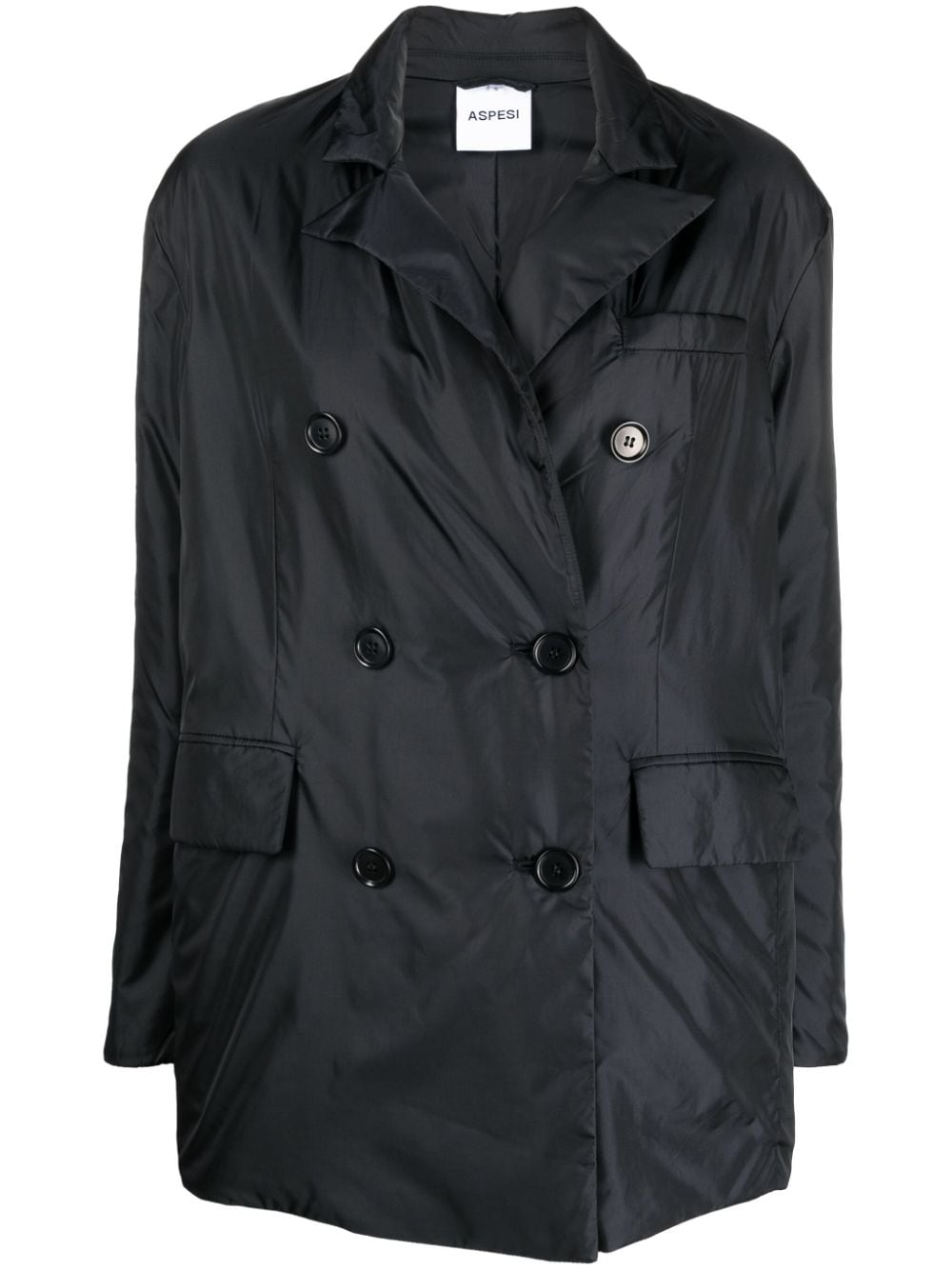 ASPESI double-breast flap-pockets coat - Black von ASPESI