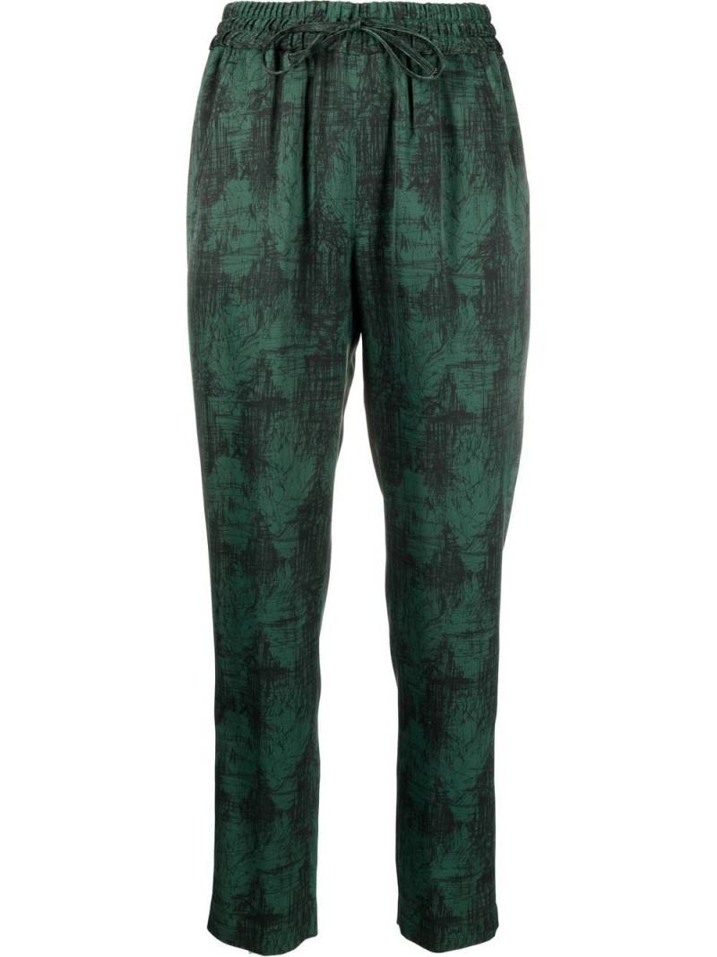 ASPESI graphic-print cropped trousers - Green von ASPESI