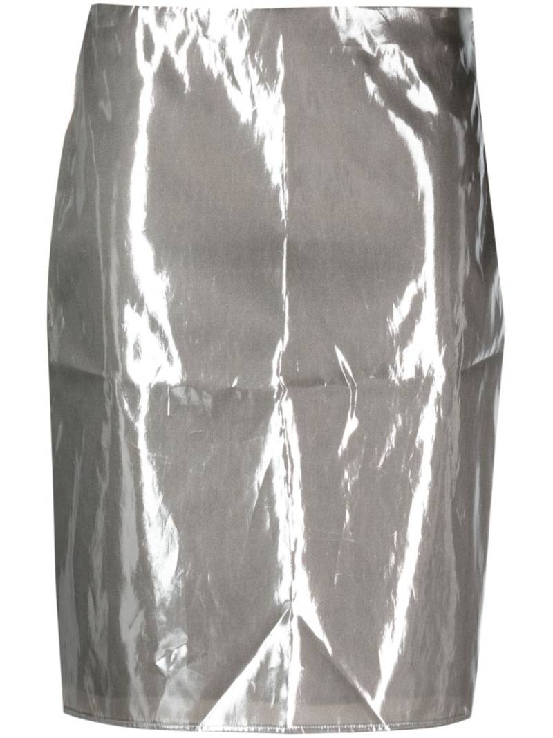 ASPESI metallic high-waist straight skirt - Grey von ASPESI