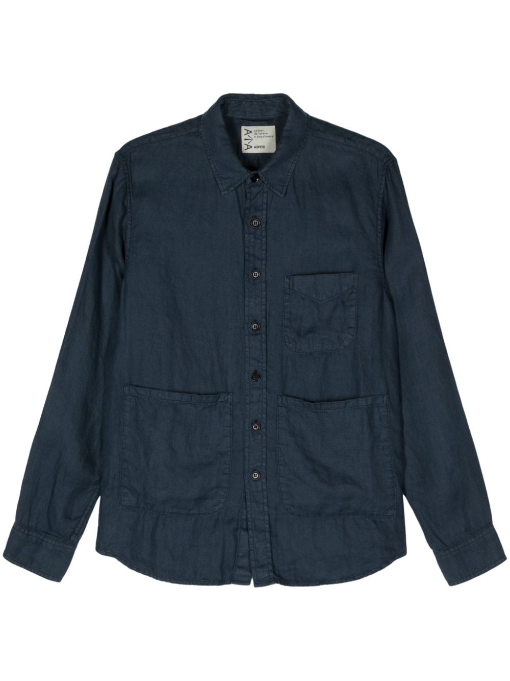 ASPESI patch-pockets hemp shirt - Blue von ASPESI