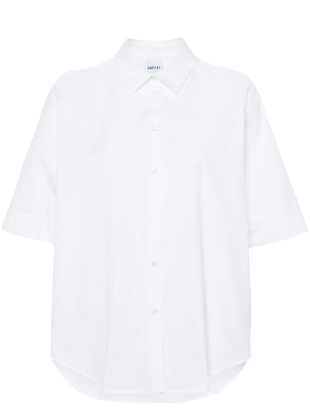 ASPESI pinch-detailed shot-sleeve shirt - White von ASPESI