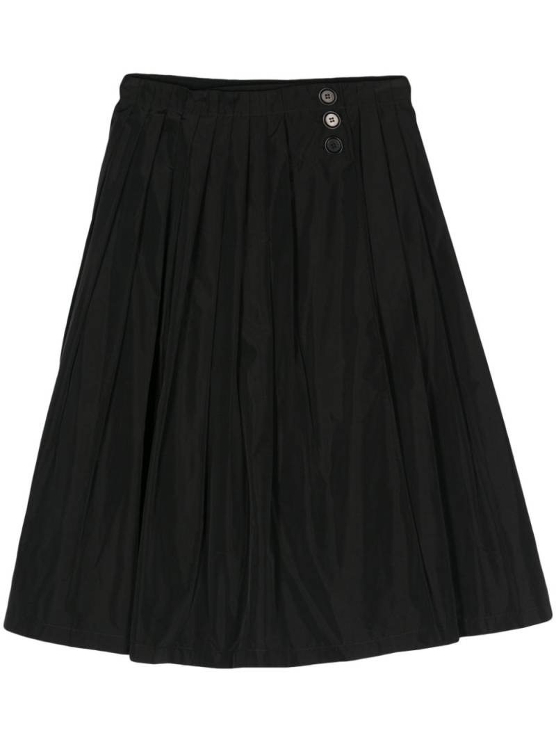 ASPESI pleated taffeta midi skirt - Black von ASPESI