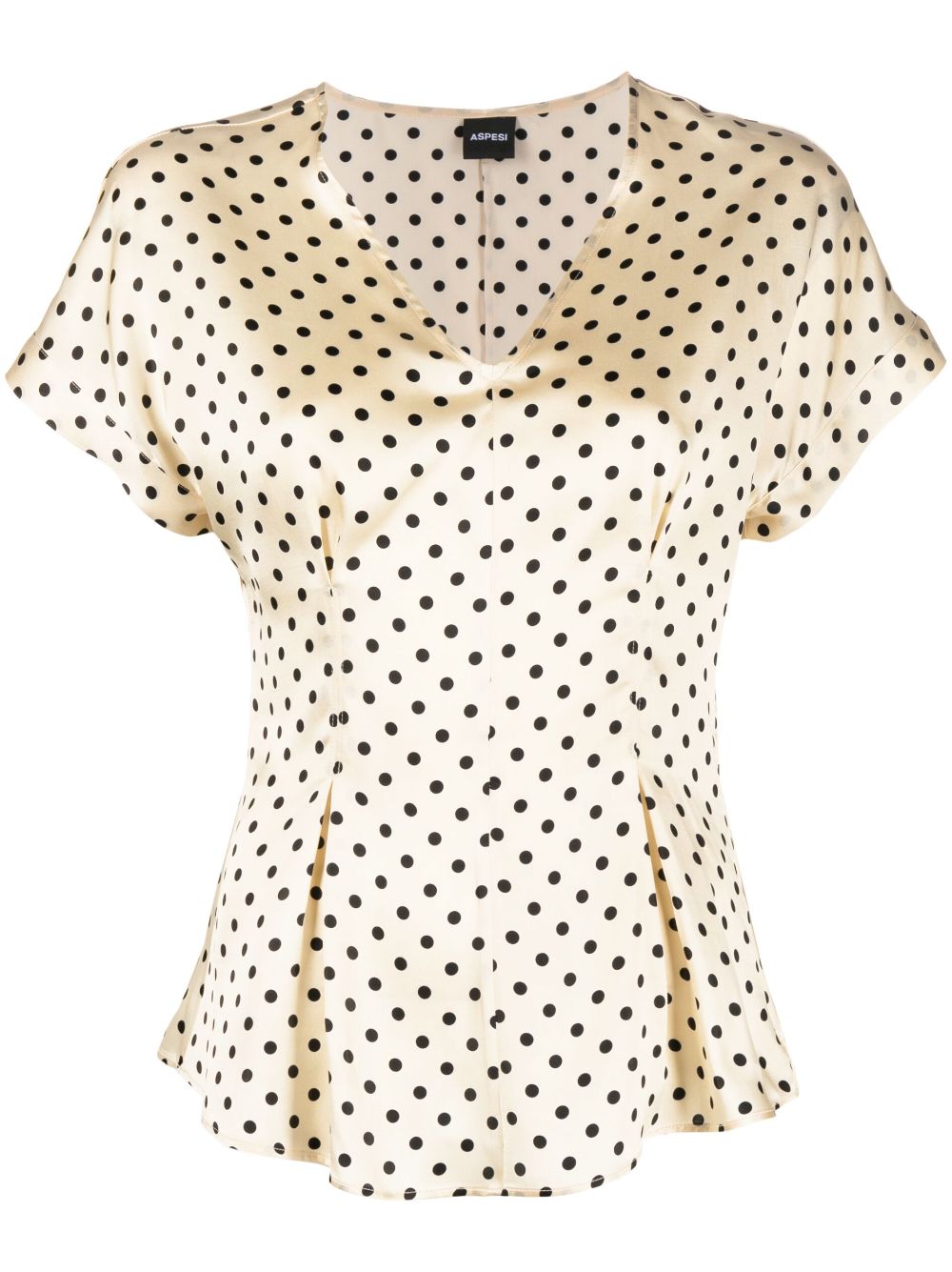 ASPESI polka-dot flared silk blouse - Neutrals von ASPESI