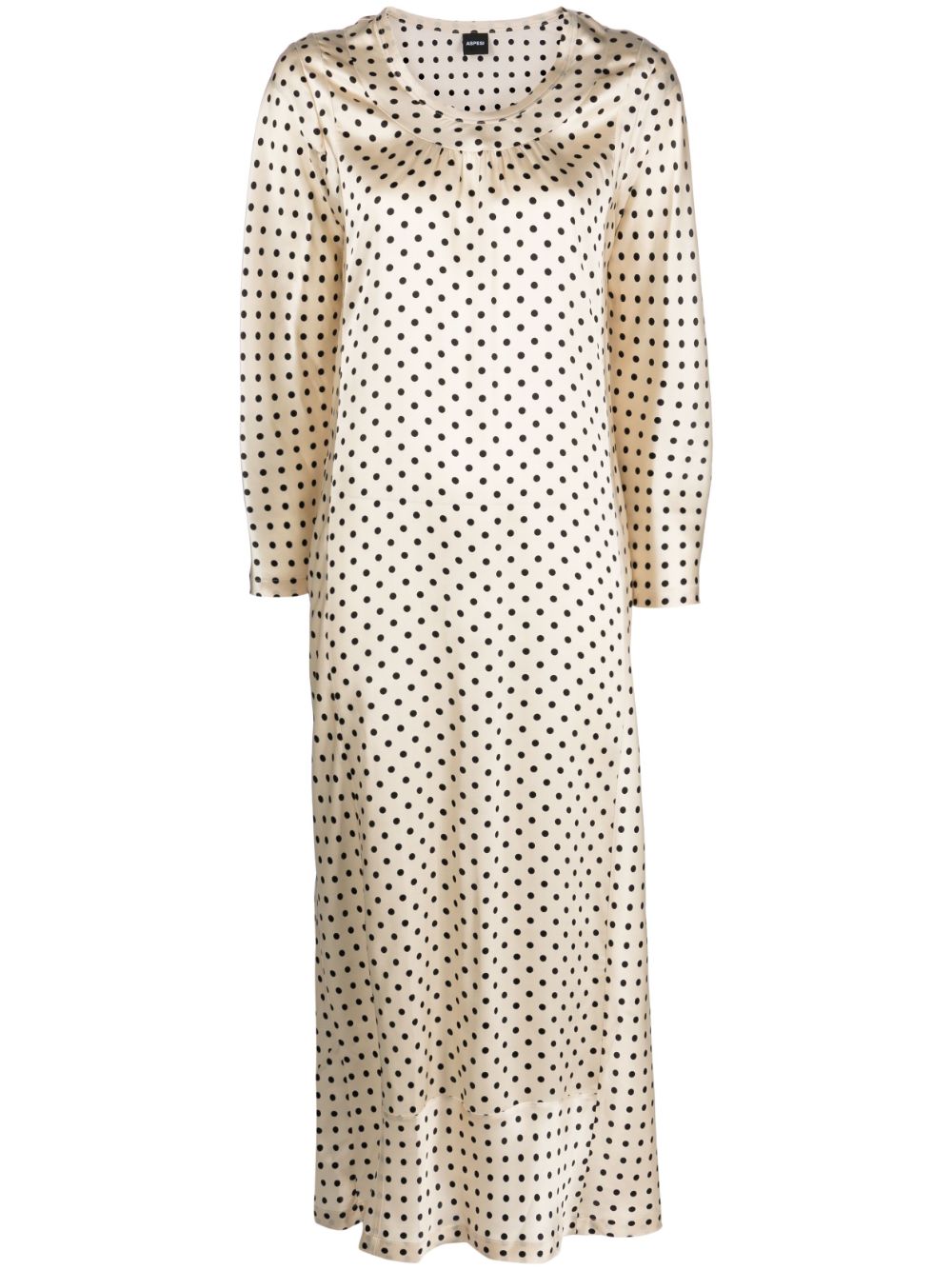 ASPESI polka dot-print silk dress - Neutrals von ASPESI