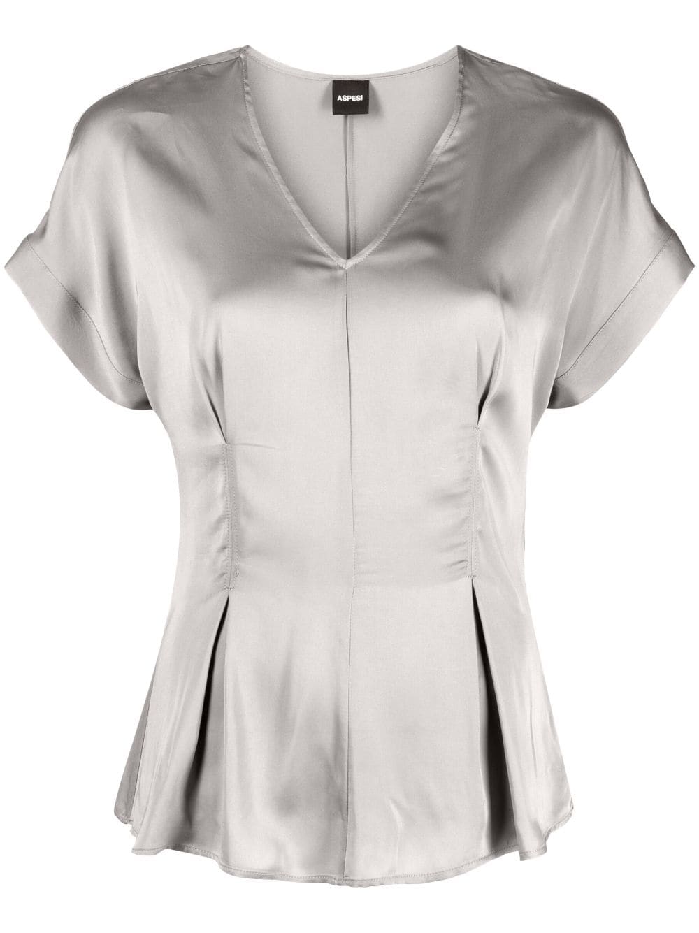 ASPESI satin-finish flared blouse - Grey von ASPESI