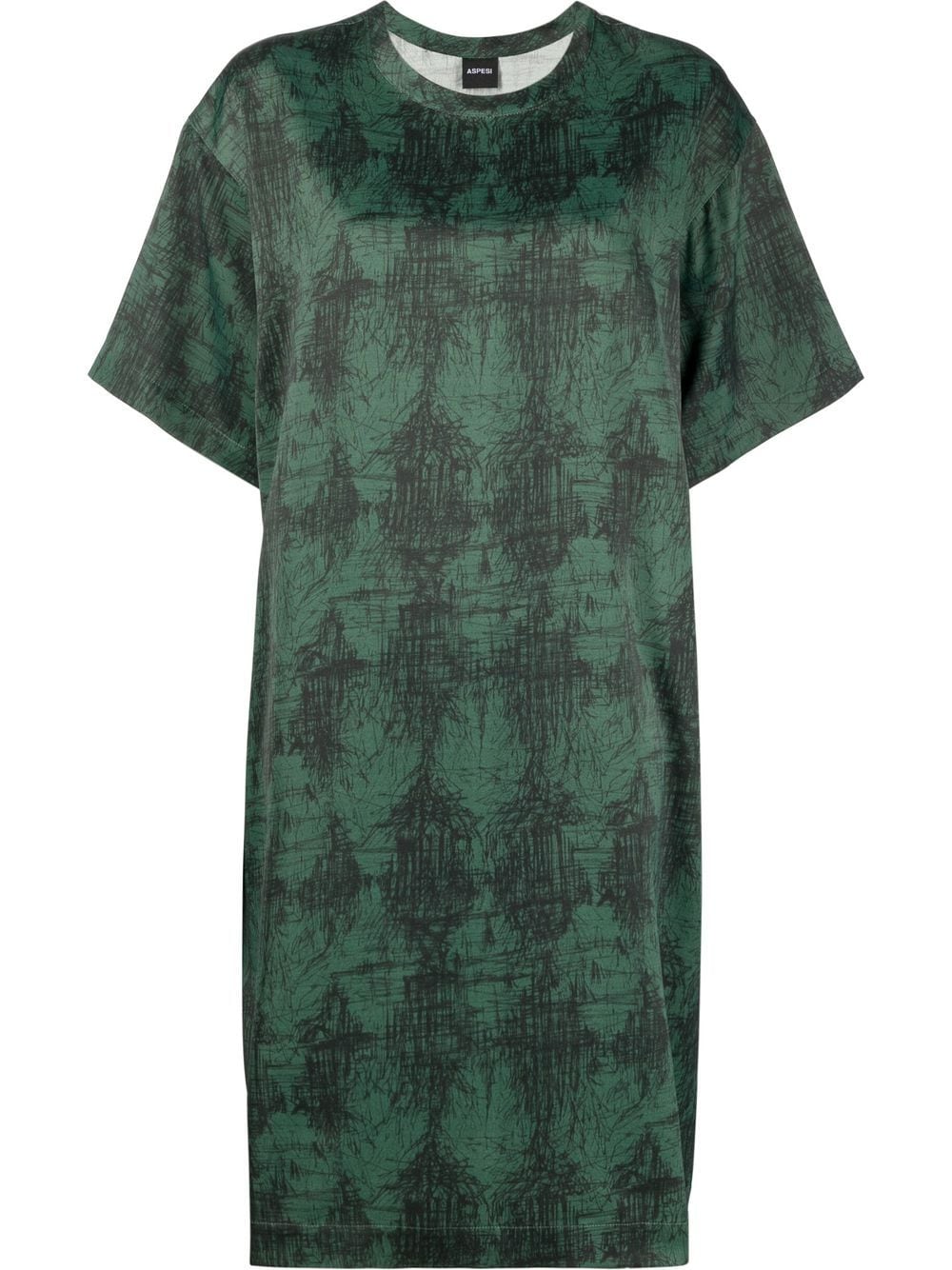 ASPESI scribble-print T-shirt dress - Green von ASPESI