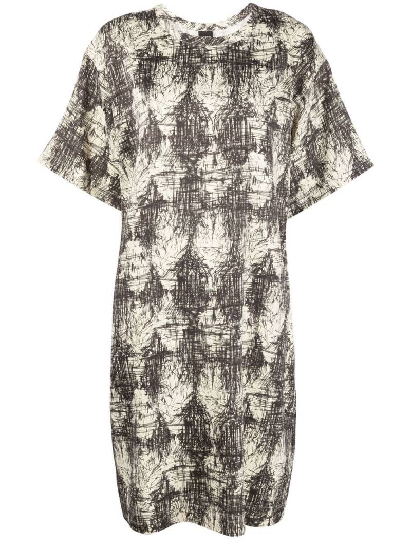 ASPESI scribble-print T-shirt dress - Neutrals von ASPESI