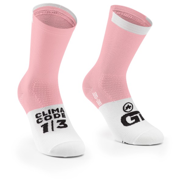 ASSOS - GT Socks C2 - Velosocken Gr II - 43-46 rosa/weiß von ASSOS