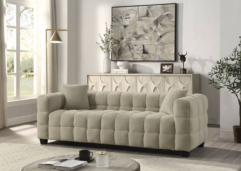 ATLANTIC home collection 3-Sitzer »Stella«, inkl. 2 Zierkissen und mit modernem Teddy Stoff von ATLANTIC home collection