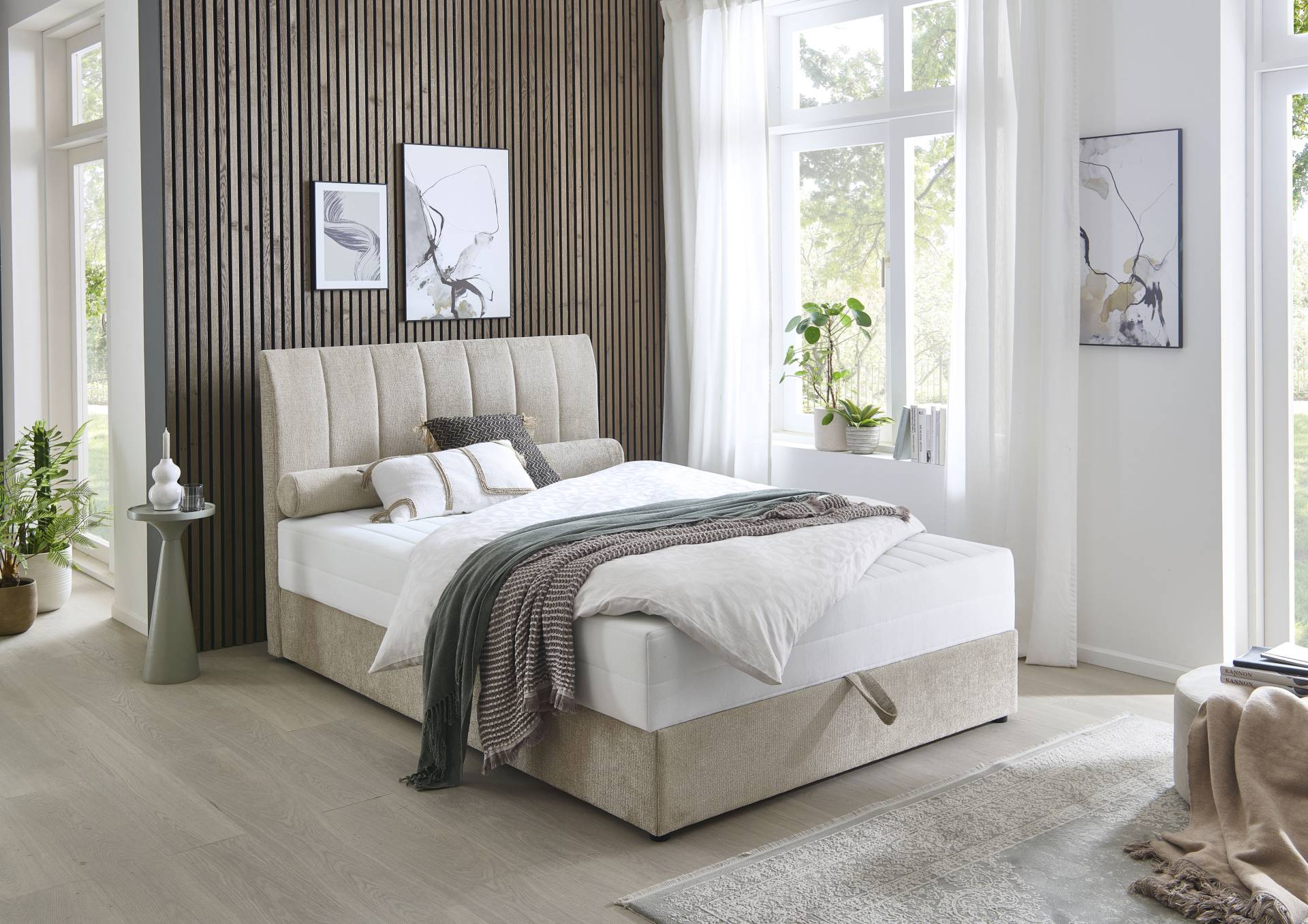 ATLANTIC home collection Boxbett »ALISIA«, mit Taschenfederkern, Bettkasten und Kissenrolle im Originalbezug von ATLANTIC home collection