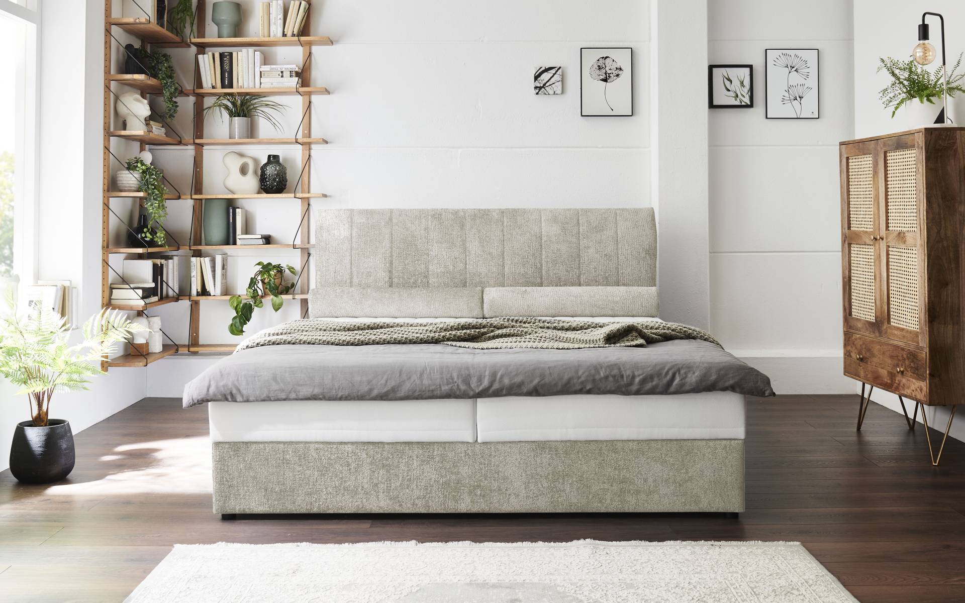 ATLANTIC home collection Boxbett »ALISIA«, mit Taschenfederkern, Bettkasten und Kissenrolle im Originalbezug von ATLANTIC home collection