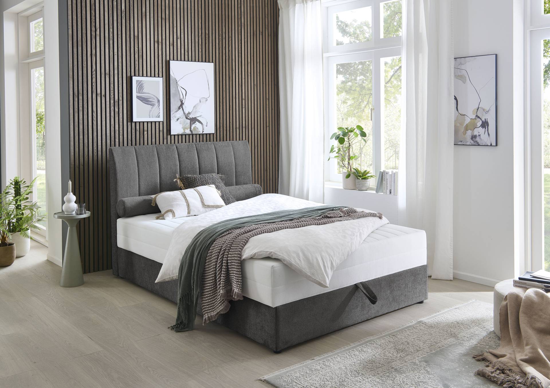 ATLANTIC home collection Boxbett »ALISIA«, mit Taschenfederkern, Bettkasten und Kissenrolle im Originalbezug von ATLANTIC home collection
