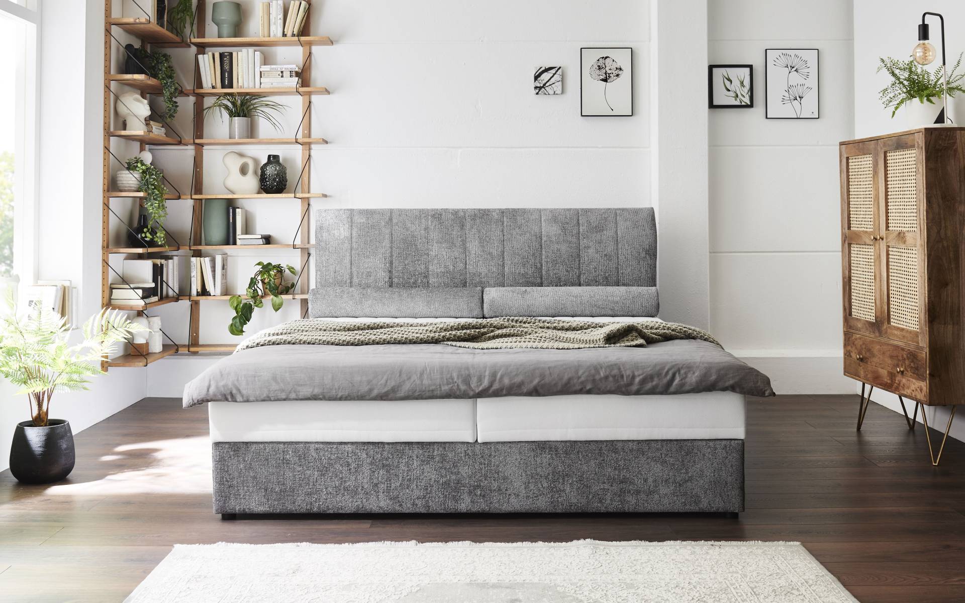 ATLANTIC home collection Boxbett »ALISIA«, mit Taschenfederkern, Bettkasten und Kissenrolle im Originalbezug von ATLANTIC home collection