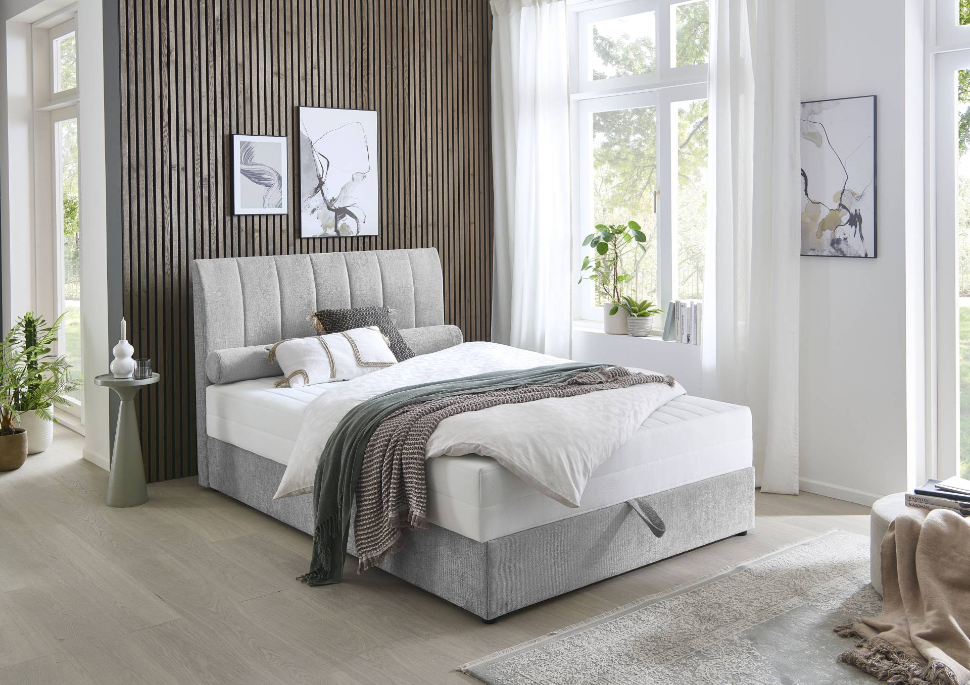 ATLANTIC home collection Boxbett »ALISIA«, mit Taschenfederkern, Bettkasten und Kissenrolle im Originalbezug von ATLANTIC home collection