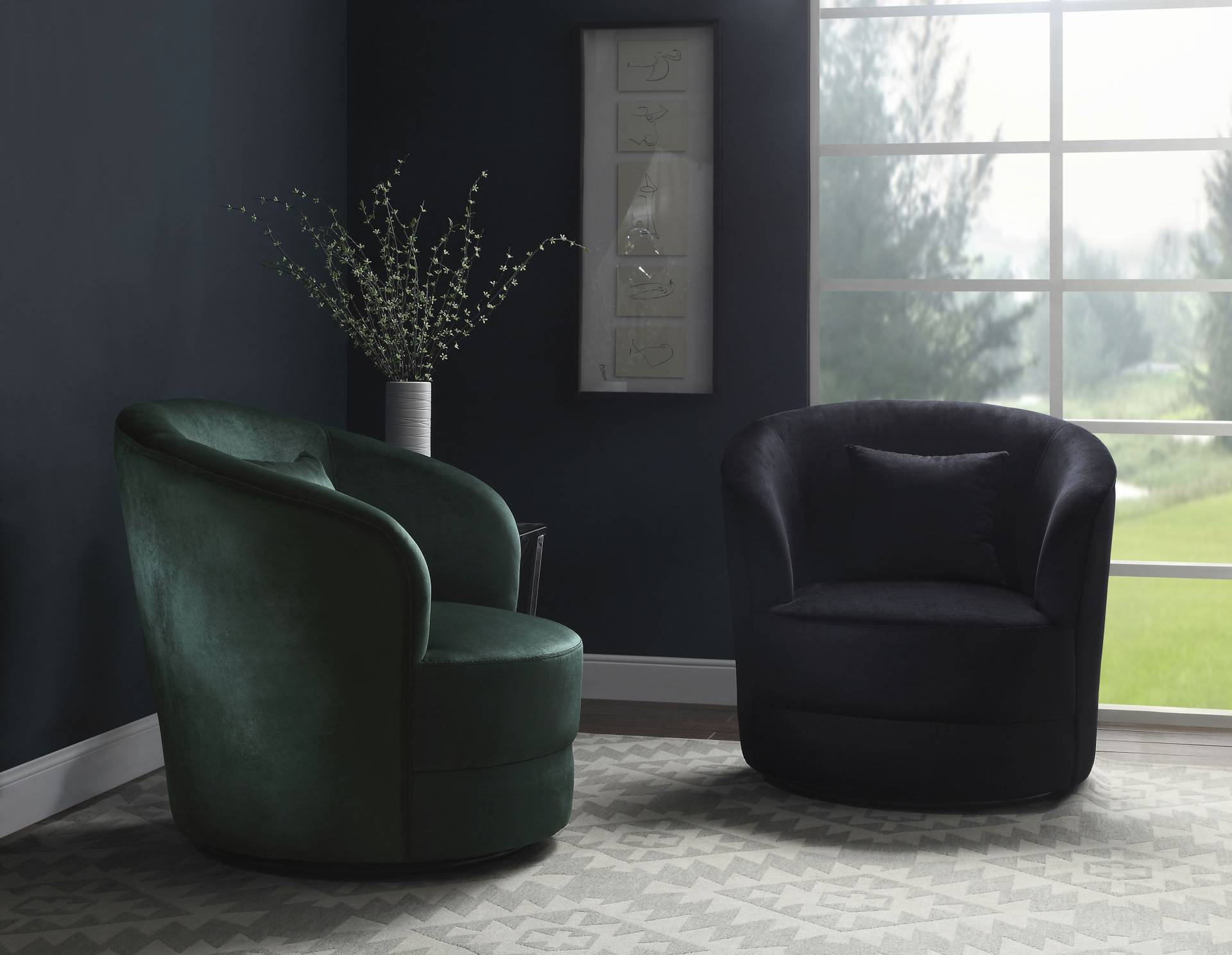 ATLANTIC home collection Drehsessel »Colin«, 360° frei drehend, in Samtveloursbezug, inkl. Zierkissen ATLANTIC home collection Drehsessel »Colin«, 360° frei drehend, in Samtveloursbezug, inkl. Zierkissen von ATLANTIC home collection