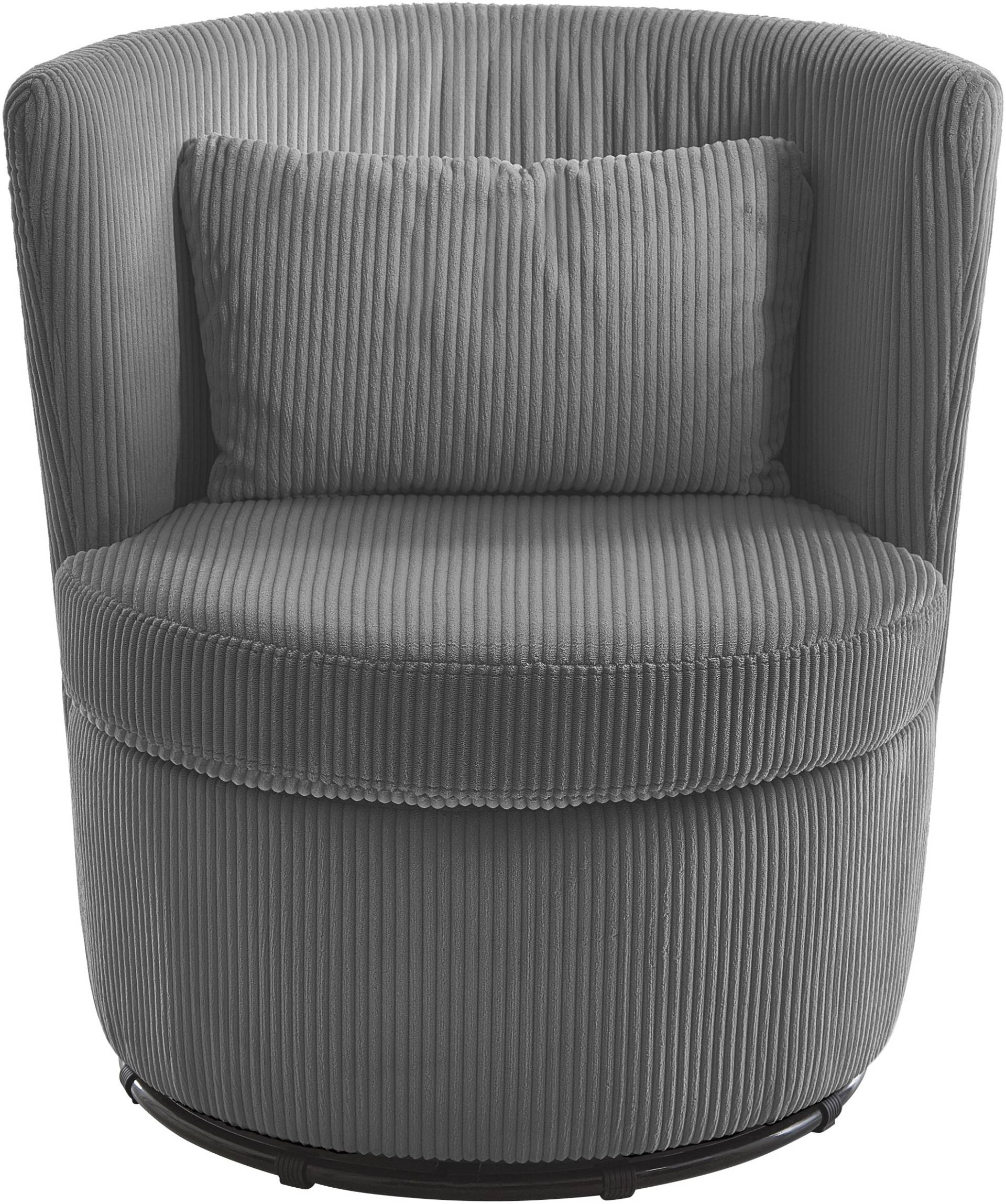 ATLANTIC home collection Drehsessel »Keno«, 360-Grad drehbarer Cordsessel, inkl. einem Zierkissen im Originalbezug von ATLANTIC home collection