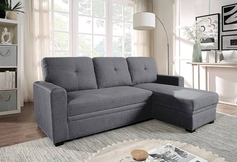 ATLANTIC home collection Ecksofa »Gerrit L-Form«, Schlafsofa, mit Bettkasten, Recamiere rechts oder links montierbar von ATLANTIC home collection