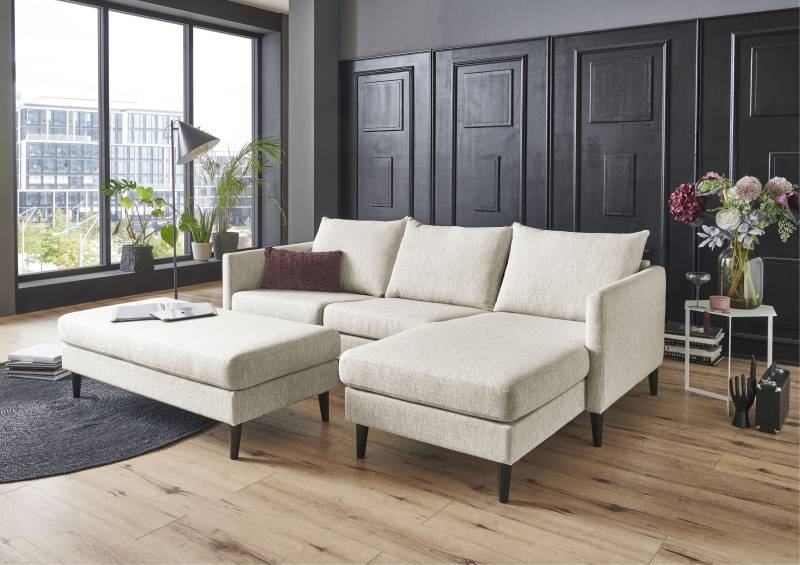 ATLANTIC home collection Ecksofa »Rekvik L-Form«, mit Wellenunterfederung, Ottomane beidseitig montierbar von ATLANTIC home collection