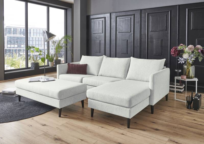 ATLANTIC home collection Ecksofa »Rekvik L-Form«, mit Wellenunterfederung, Ottomane beidseitig montierbar von ATLANTIC home collection