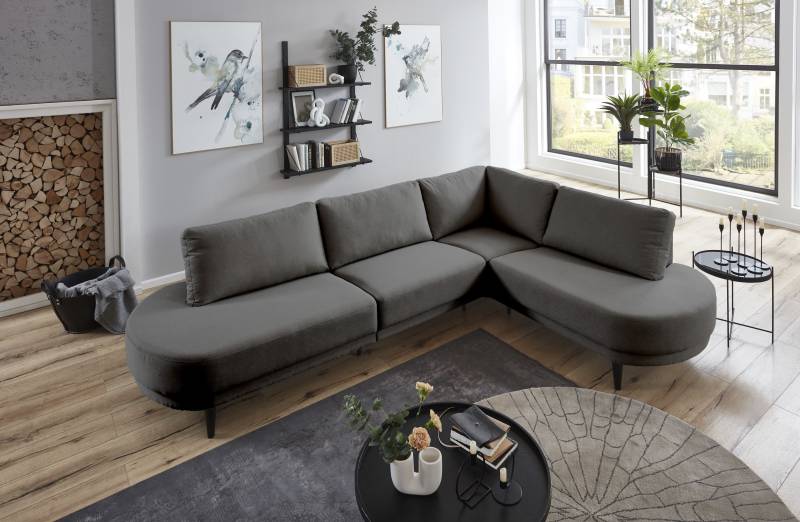 ATLANTIC home collection Ecksofa »Ronny L-Form«, mit Wellenunterfederung, organische Formsprache, organisches Sofa von ATLANTIC home collection