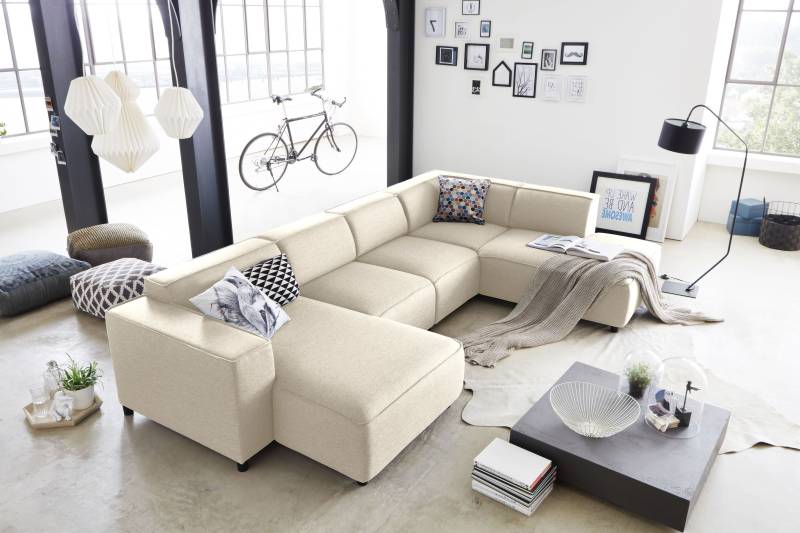 ATLANTIC home collection Wohnlandschaft »Bulky U-Form«, in U-Form und XXL Sitzfläche, modular aufgebaut von ATLANTIC home collection