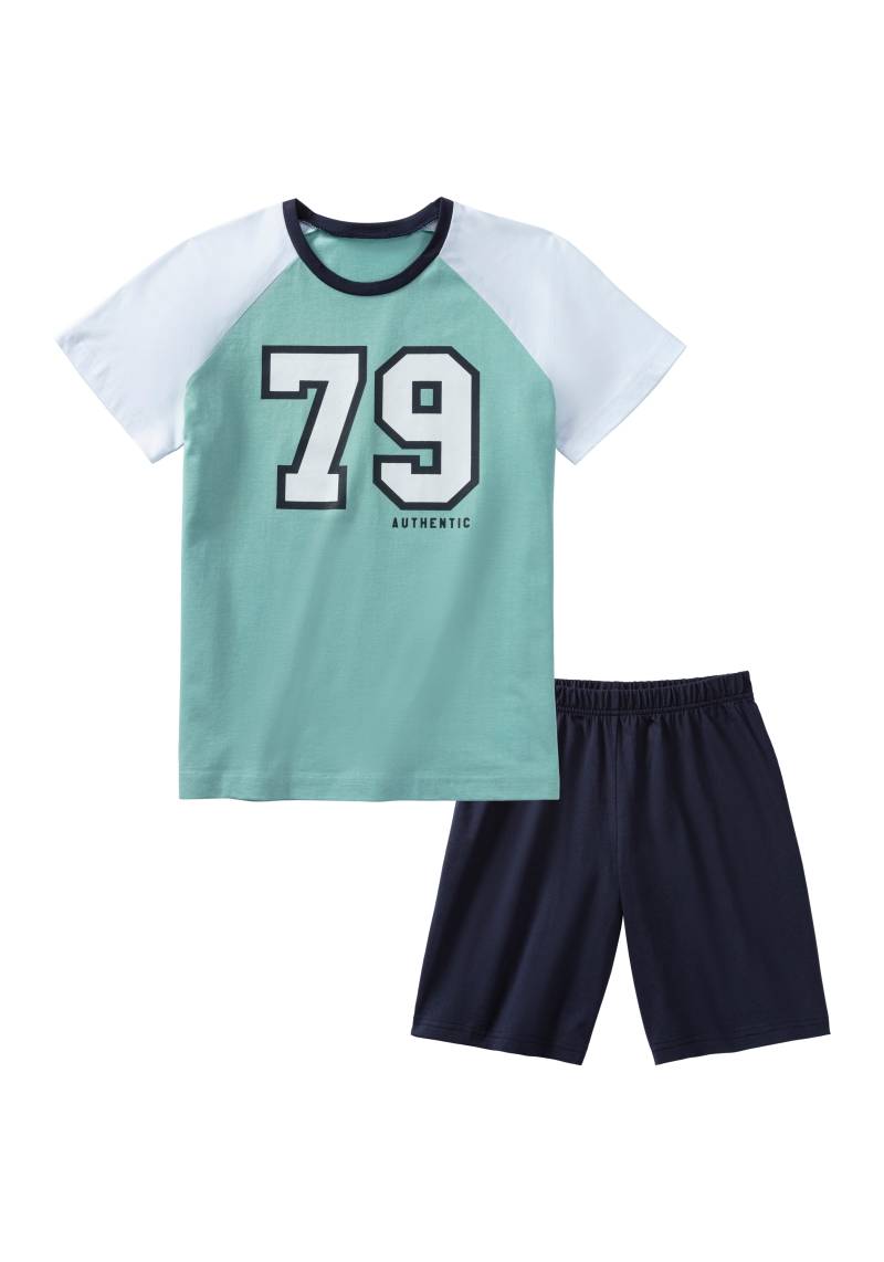 AUTHENTIC LE JOGGER Pyjama, (2 tlg., 1 Stück), Schlafanzug für Jungs mit grossem College-Print vorn von AUTHENTIC LE JOGGER