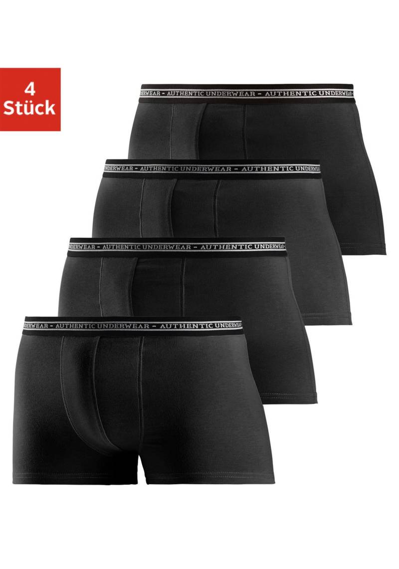 AUTHENTIC UNDERWEAR Boxer »Boxershorts für Herren«, (Packung, 4 St.), schwarzer Webbund mit Logoschriftzug von AUTHENTIC UNDERWEAR