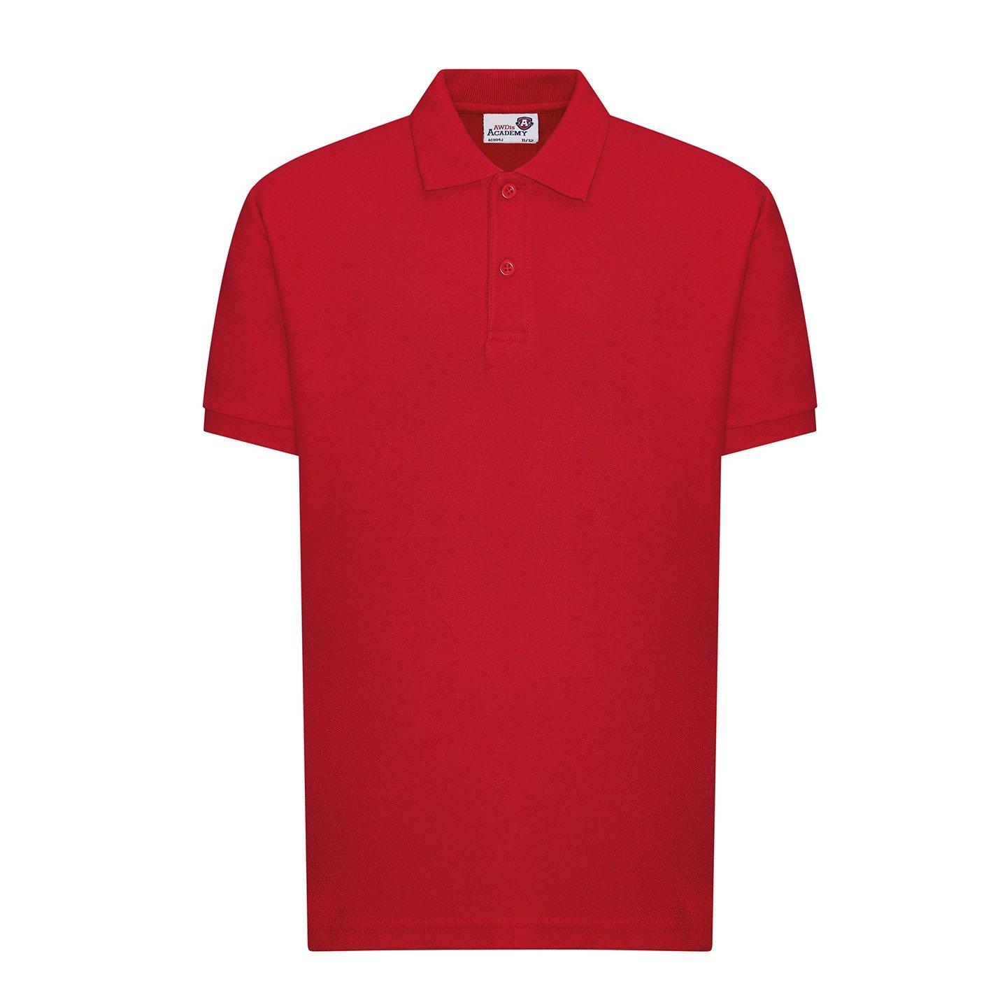 Academy Poloshirt Mädchen Rot Bunt 140 von AWDis