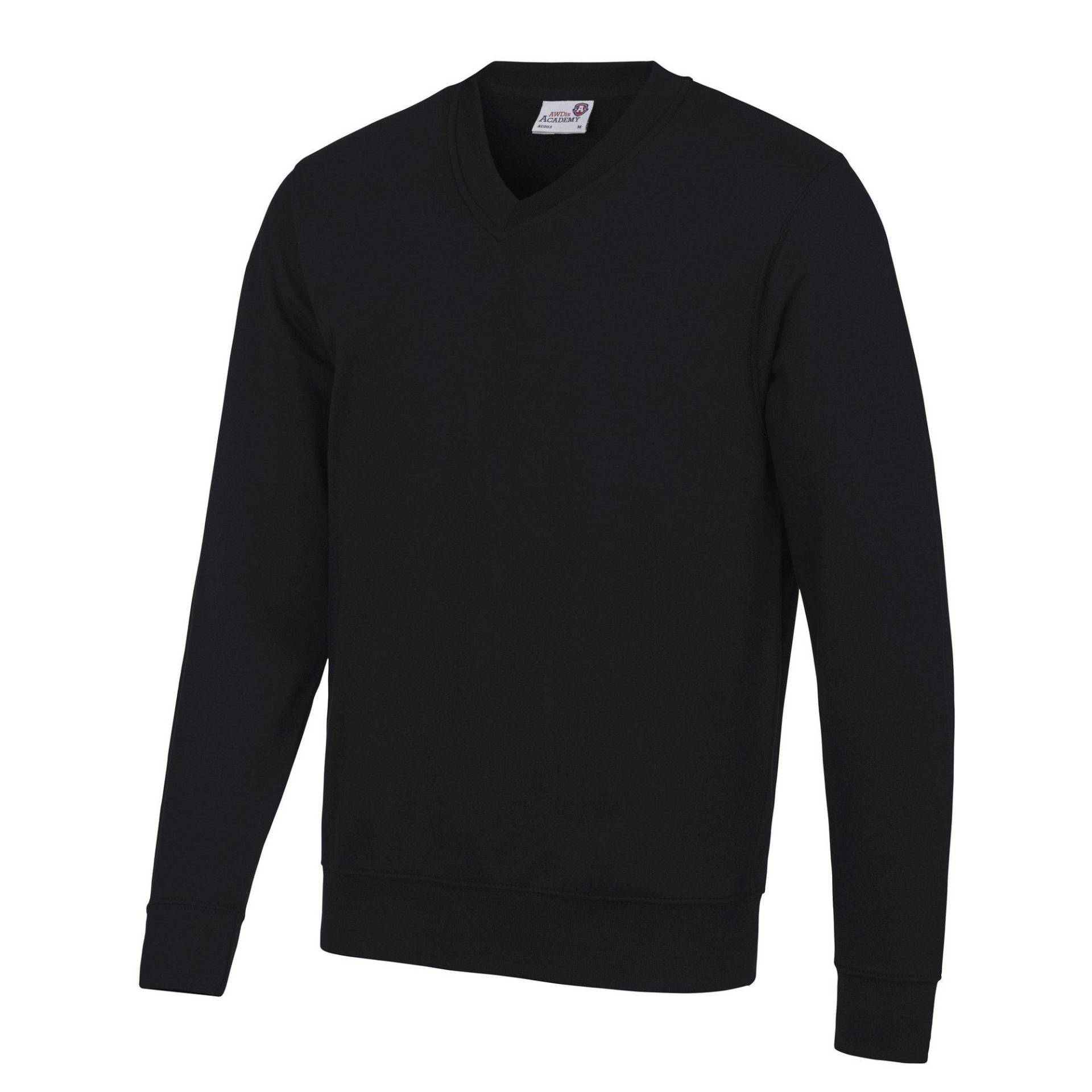 Academy Sweatshirt, Vausschnitt Mädchen Schwarz XS von AWDis