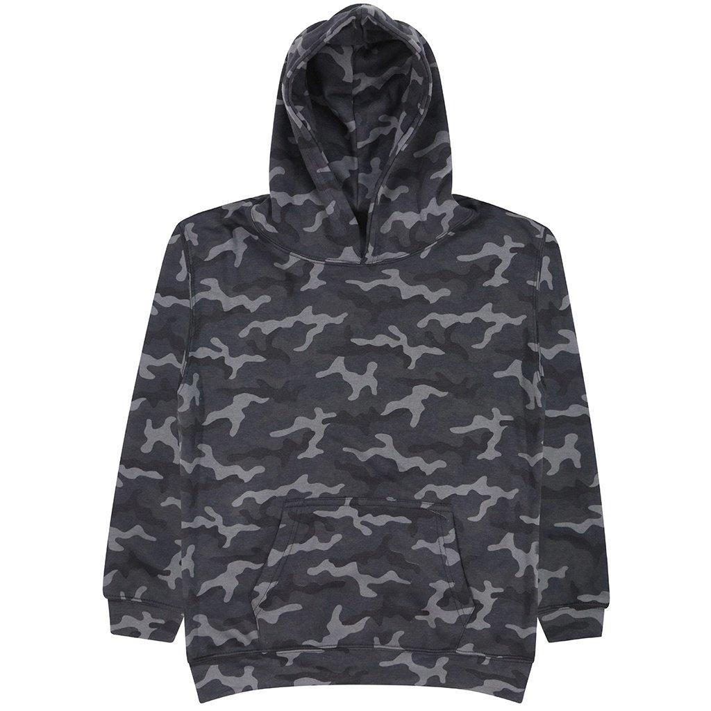 Camo Kapuzenpullover Jungen Schwarz 104 von AWDis