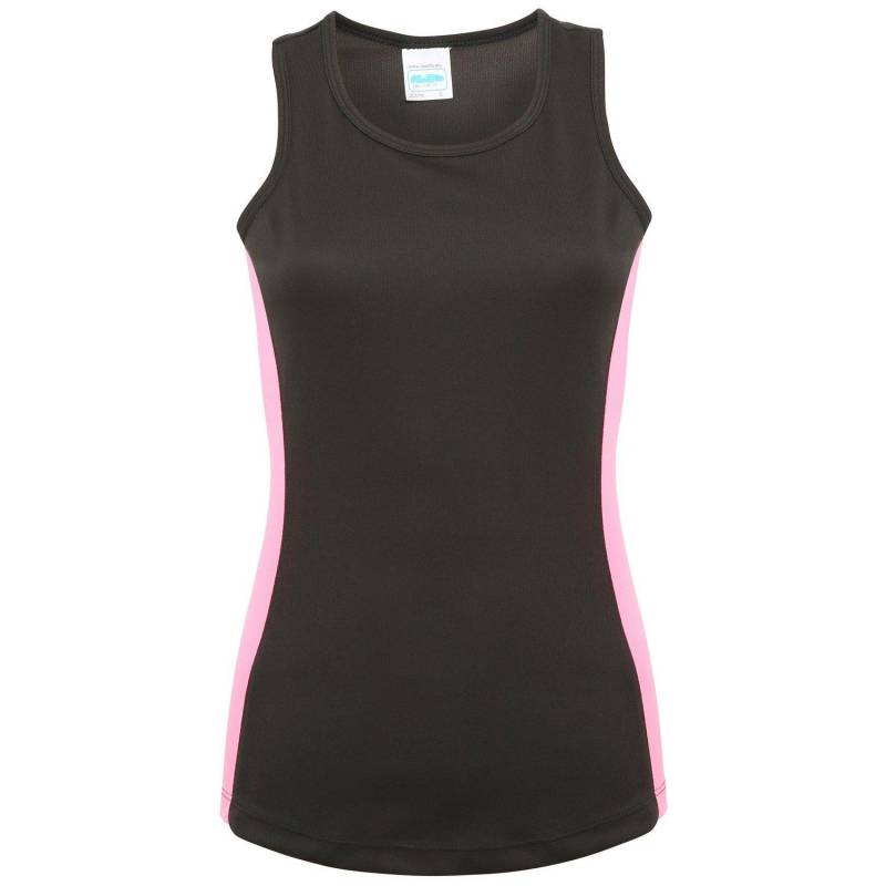 Just Cool Girlie Contrast Top Tanktop Oberteil Damen Schwarz S von AWDis