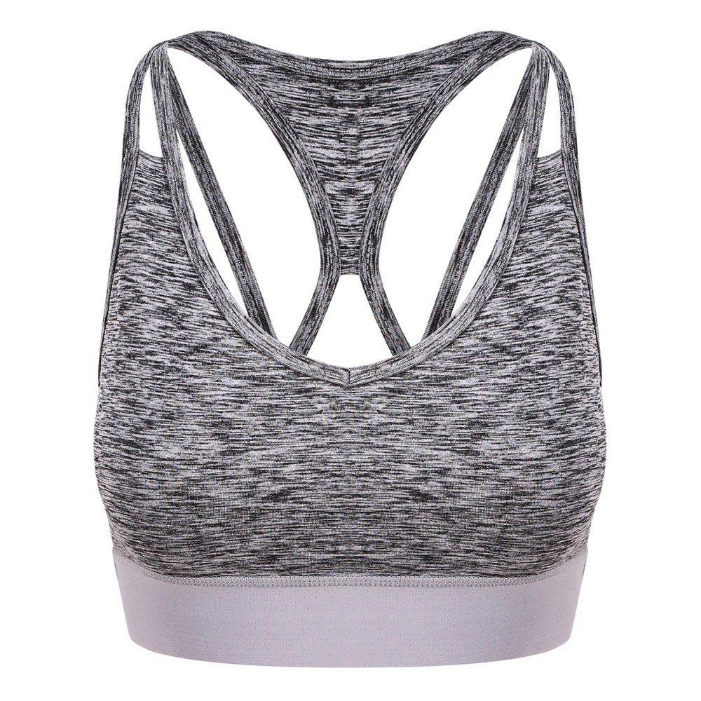 Just Cool Girlie Cross Back Crop Top Damen Grau M von AWDis