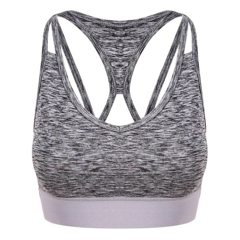 Just Cool Girlie Cross Back Crop Top Damen Grau M von AWDis